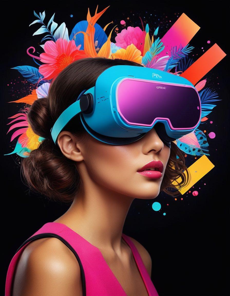 A vibrant and eye-catching collage representing various interactive adult experiences, featuring vibrant neon colors and playful elements like virtual reality headsets, seductive silhouettes, and engaging digital interfaces. Incorporate whimsical abstract shapes to symbolize fun and exploration, capturing the essence of online enjoyment. Emphasize a balance between sophistication and playful allure. super-realistic. vibrant colors. dynamic composition.